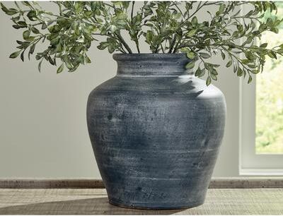 Signature Design by Ashley Meadie Distressed Blue Vase