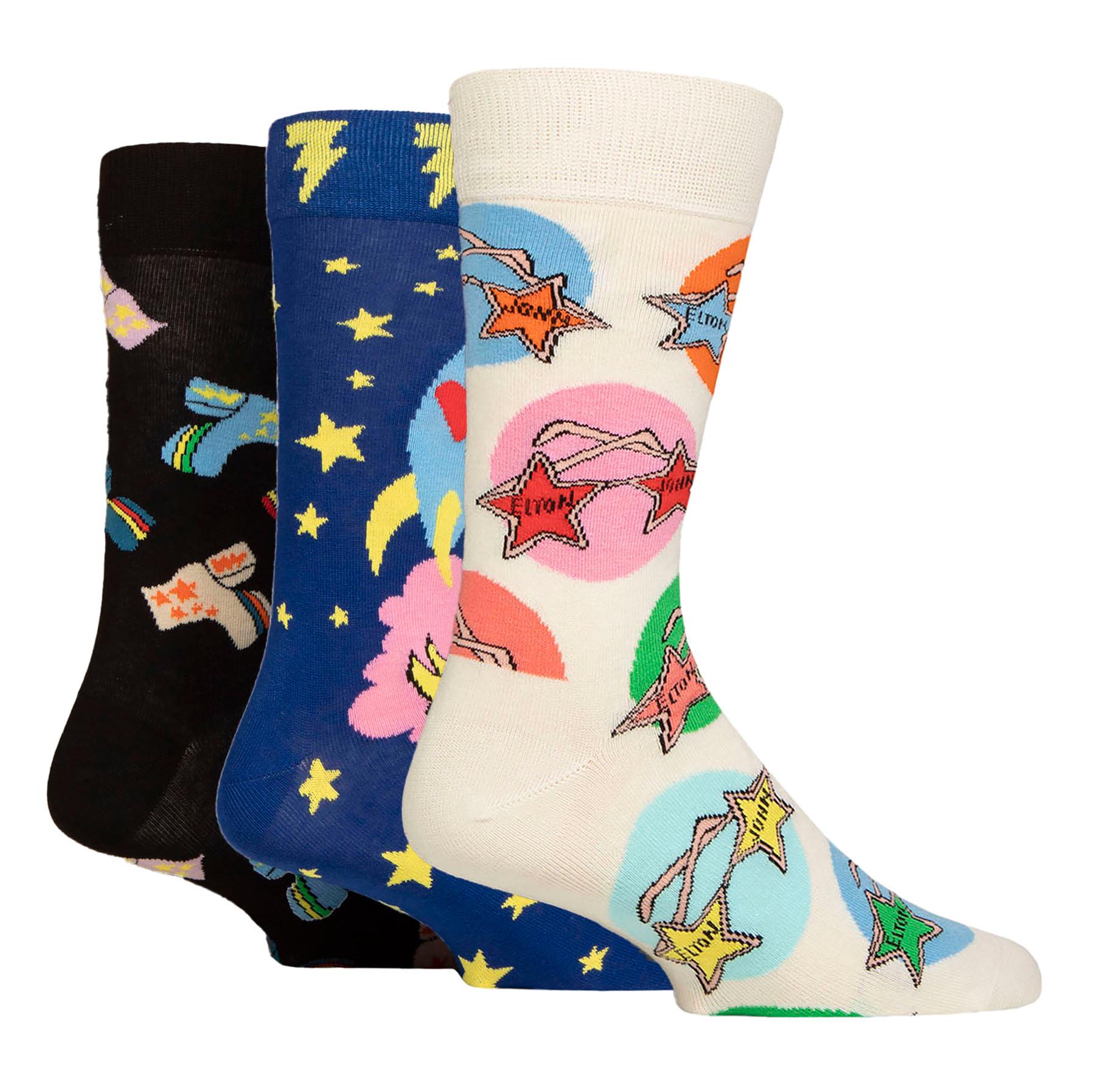 3 Pack Elton John Unisex Sokken - Marineblauw