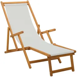 vidaXL, Liegestuhl, Stabiler Eukalyptus-Holz-Sonnenlieger (61 cm)