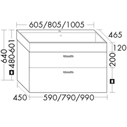 Burgbad Keramik-Waschtisch+Waschtischunterschrank System 30 Preisgruppe 3 Diago Perlgrau Solid SHMU081F6558C0001