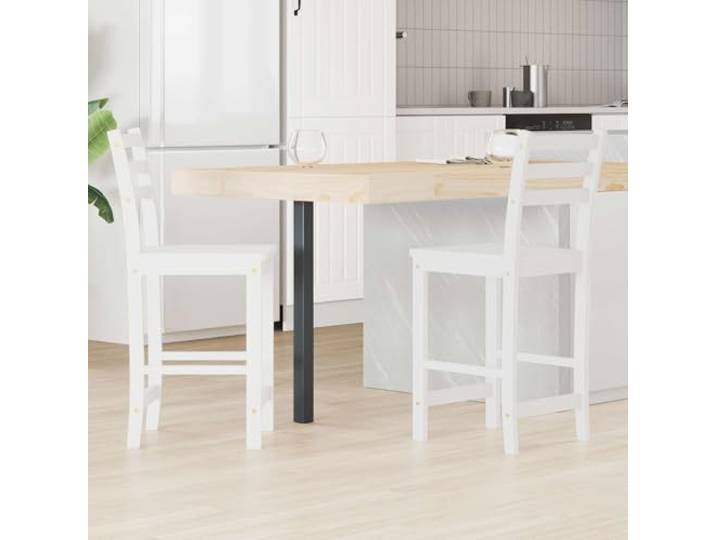 KGHFDVB Esszimmerstühle 2er Set Massives Gummiholz Weiß Modern Massivholz Kautschukbaum, ergonomische Rückenlehne, einfache Montage, pflegeleichte Oberfläche, für Innenräume