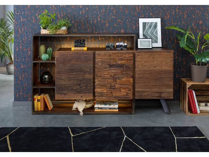 Kommode Akazie / Altholz 175x40x100 braun lackiert SEVILLA #05