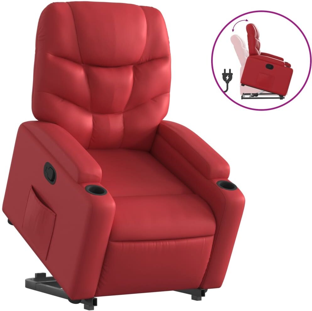 vidaXL Fauteuil inclinable Rouge Similicuir