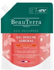 BeauTerra Gel Douche Surgras Monoï Éco Recharge 1 Litre - Sachet 1000 ml