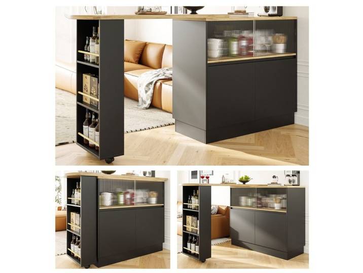 table de bar extensible table de bistrot petite table de cuisine table haute pour bar de maison avec rangement rotation à 360 °