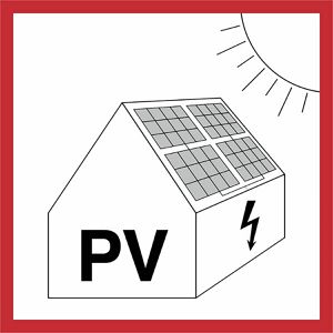 SafetyMarking Hinweisschild DIN VDE 0100-712 Folie, 15 x 15 cm, Hinweis Photovoltaik-Anlage