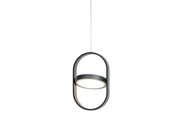 Suspension en métal et aluminium noir 21 cm