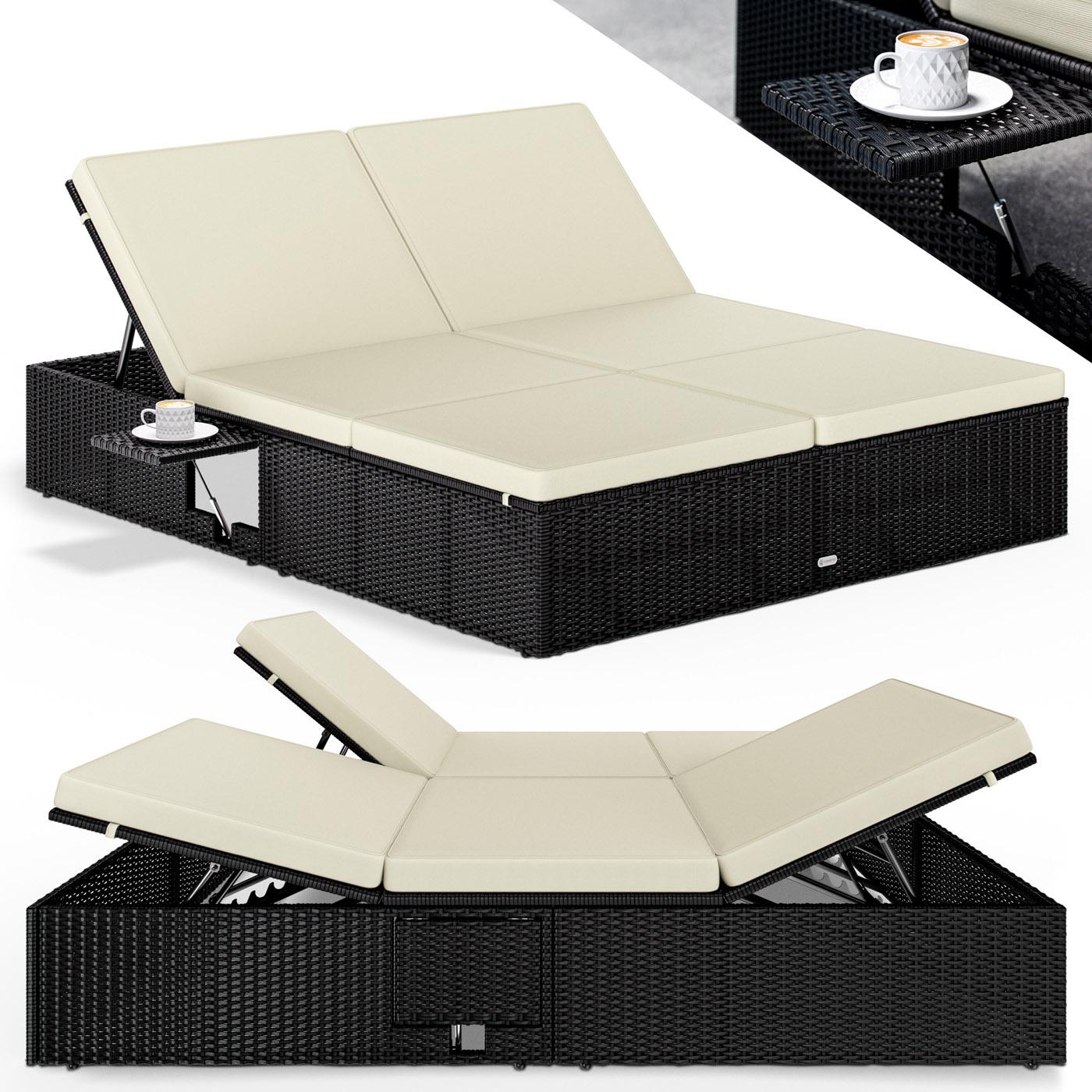 CASARIA Sonnenliege Polyrattan 2 Personen
