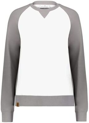 Holloway 223490 Women's All-American Fleece Crew T-Shirt in Grey Heather/White size 2XL   Polyester Blend