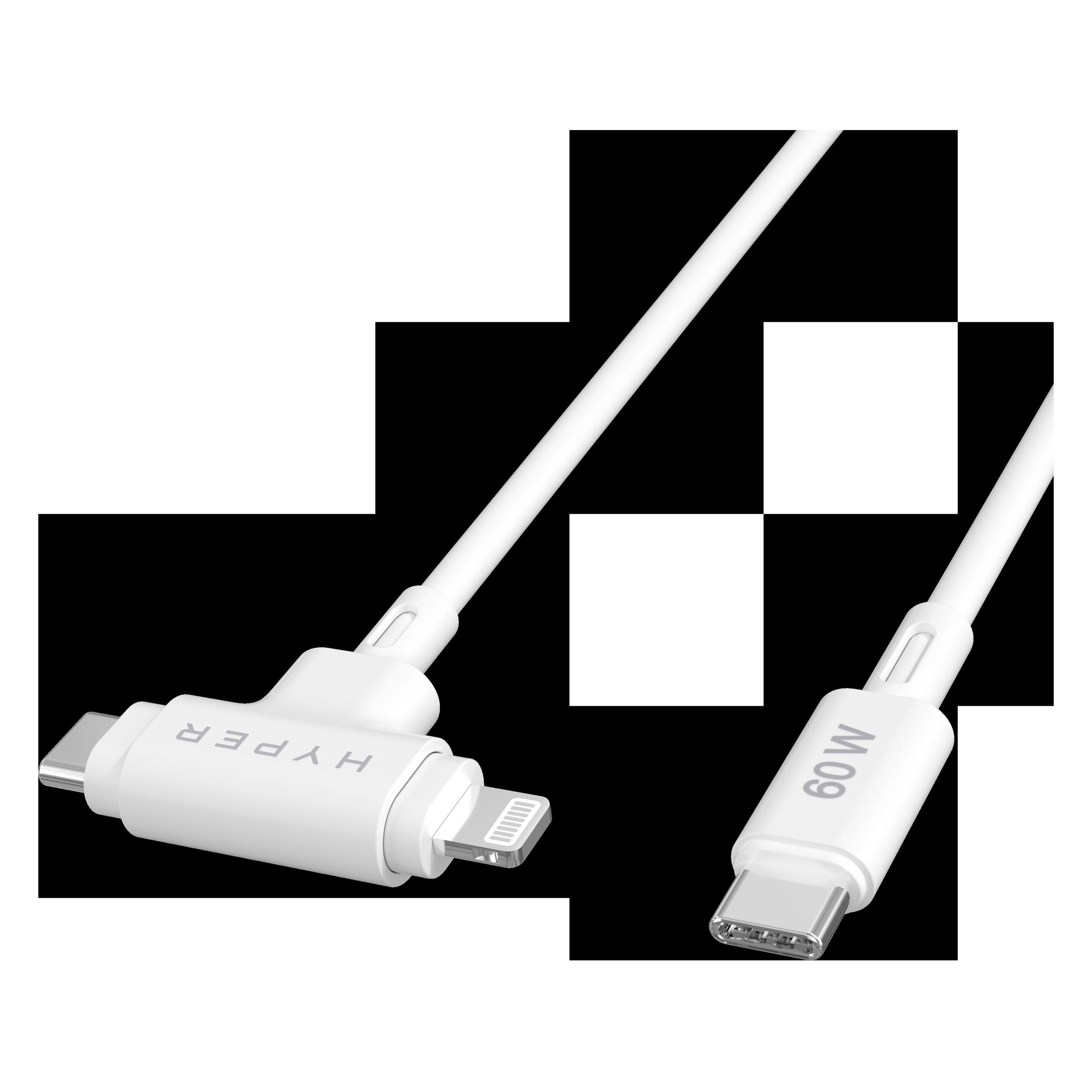Targus HyperJuice Silicone USBC/Lightning60W WT (1.50 m, USB 2.0, 60 W) (HJ4010WHGL)