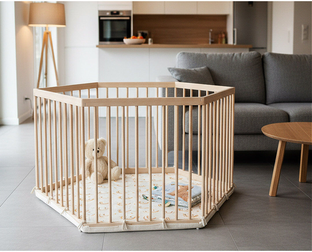 Isabelle & Max Playpen Beige 65cm H X 109cm W X 125cm D