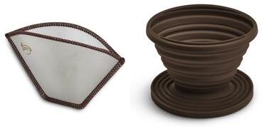 Fino Reusable Collapsible Coffee Brewing Cone and Reusable Flexible Mesh Coffee Filter, Number 2-Size, Brew 2-6 Servings