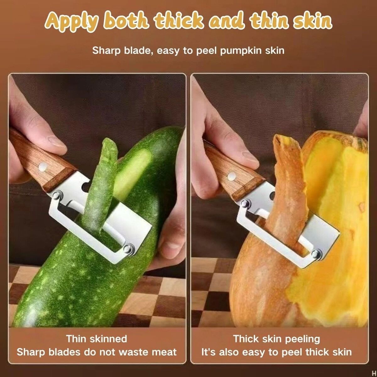 INF Éplucheur Légumes en Acier Inoxydable 2 Pièces avec Manche en Bois – Argent, Éplucheur Multifonction pour Pommes de Terre