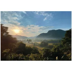 FOTOTAPETE Landschaft Gebirge Blau 400x280 cm