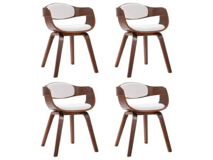 HKLGBVCR Essstühle, gebogenes Holz und Kunstleder, 4 Stück Ergonomisches Design, bequeme Polsterung, robuster Rahmen, Kunstleder, für den täglichen Gebrauch
