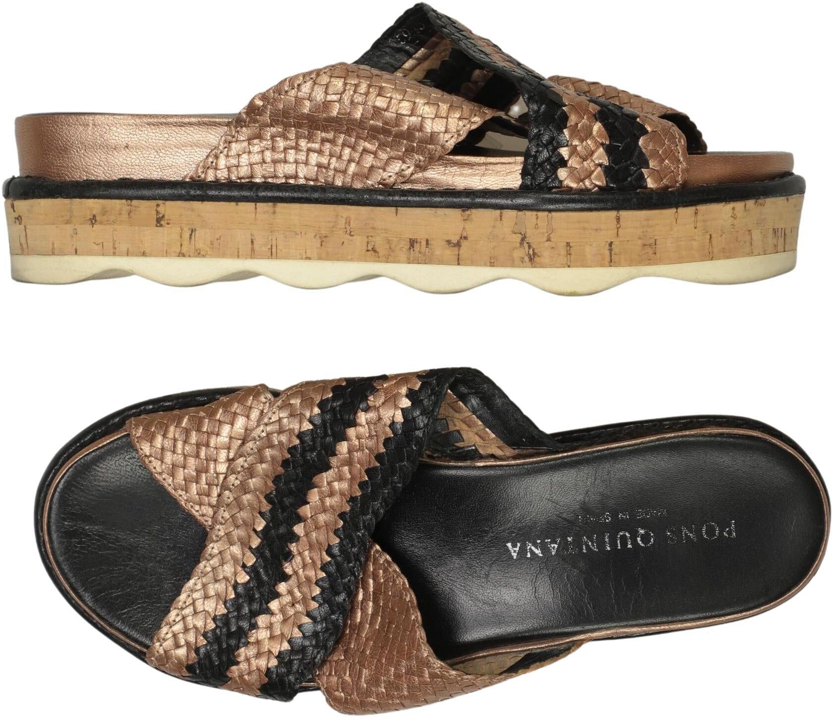 Pons Quintana Damen Sandalen, Gold, Gr. EU 38, kein / Etikett - Second Hand
