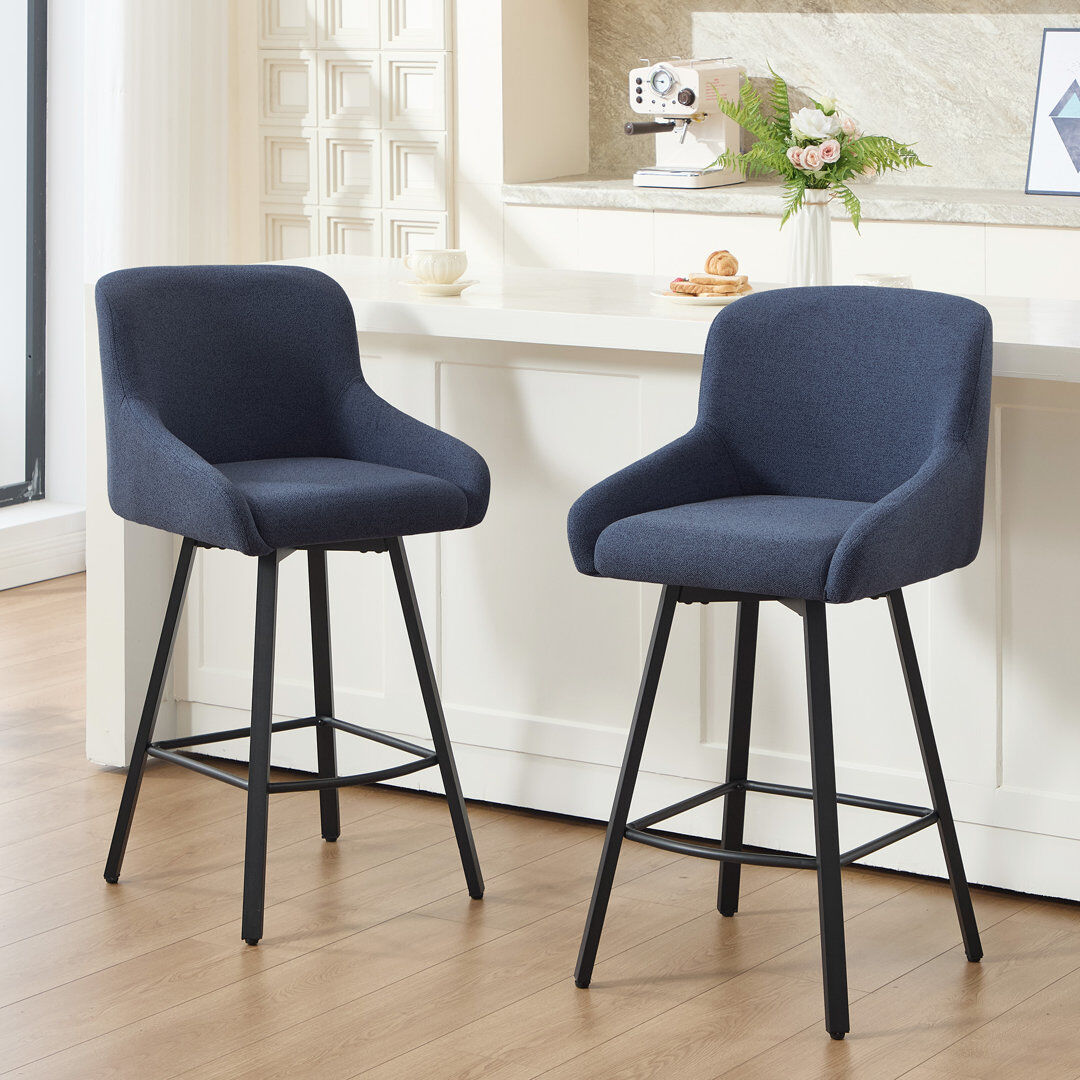Corrigan Studio Swivel Bar Stool Blue 100cm H X 52cm W X 55cm D