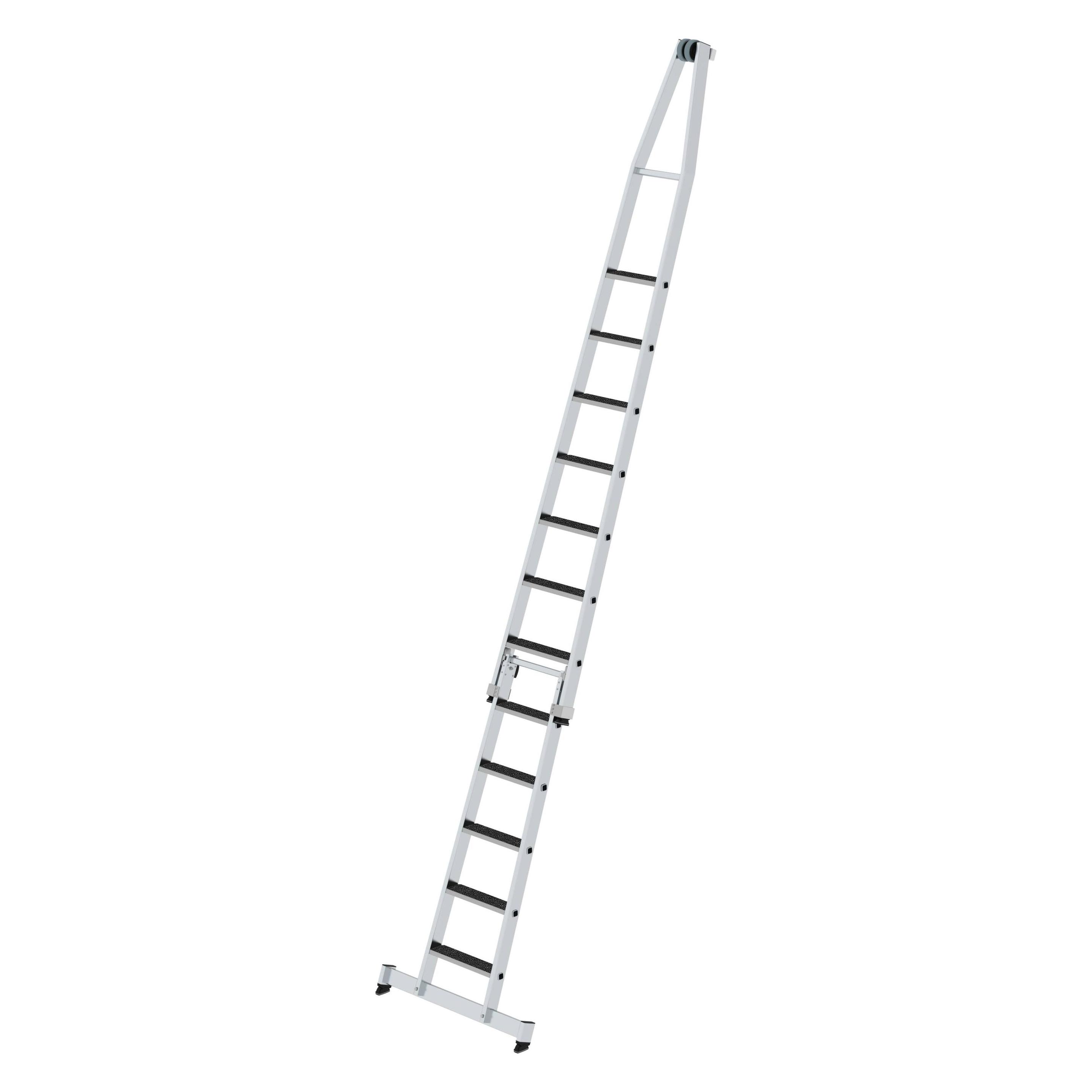 Guenzburger Stufen-Glasreinigerleiter-Satz mit nivello-Traverse und clip-step R13 2-teilig (Gerüst, 441 cm) (040740)