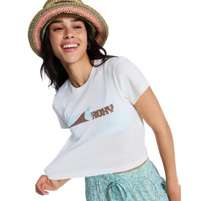 T-Shirt ROXY "Beach Love", Damen, Gr. L, weiß (coconut milk), Obermaterial: 100% Baumwolle., Shirts T-Shirt
