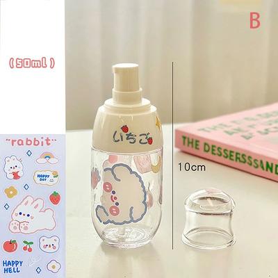 Inspired Living Travel Press Pump Dispenser Bottle Leakproof Portable Lotion & Makeup Remover Container b