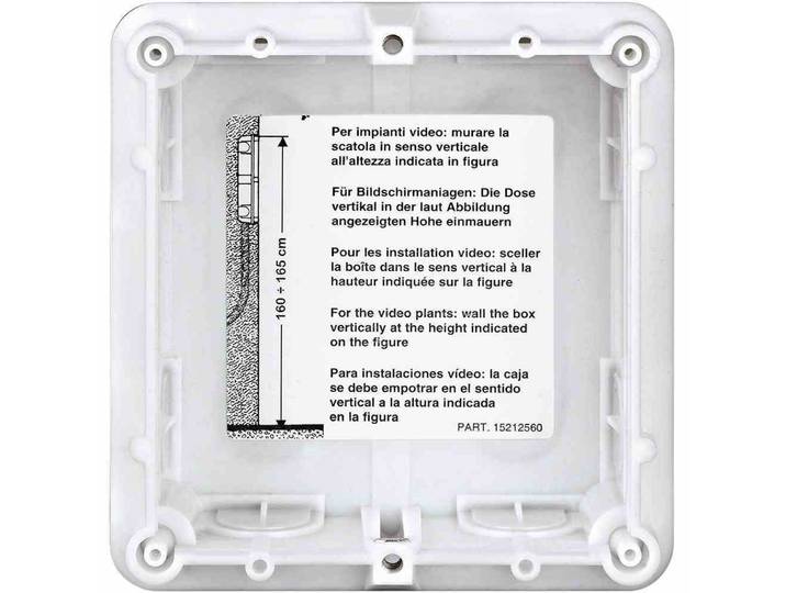 Boîtier encastré BTICINO à 1 module\, destiné à l'installation des interphones SFERA\, 1 pièce.