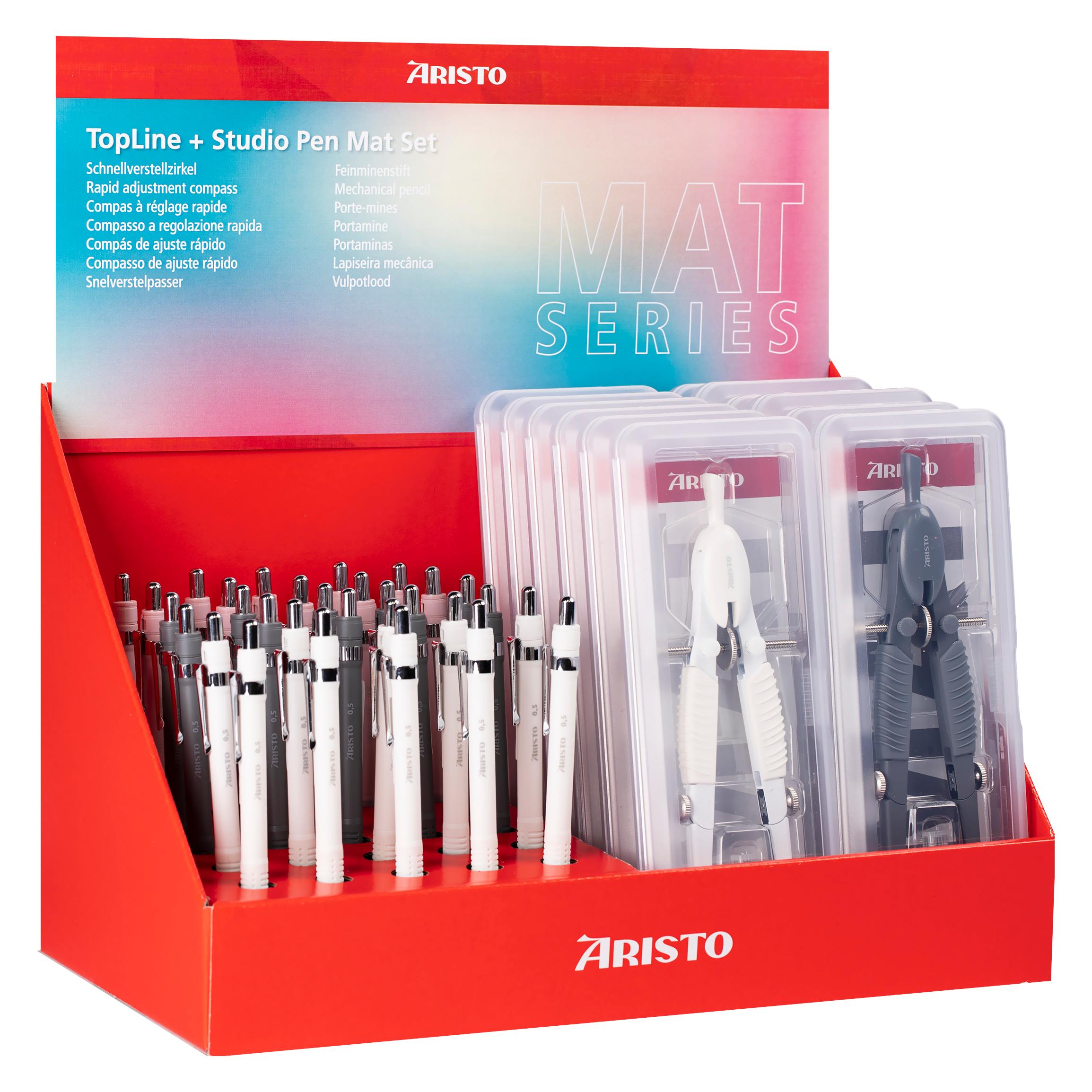 Aristo Display Topline-Zirkel+Studio-Pen 12xToplineZirkel, 30xStudioPen sort (VD60502)
