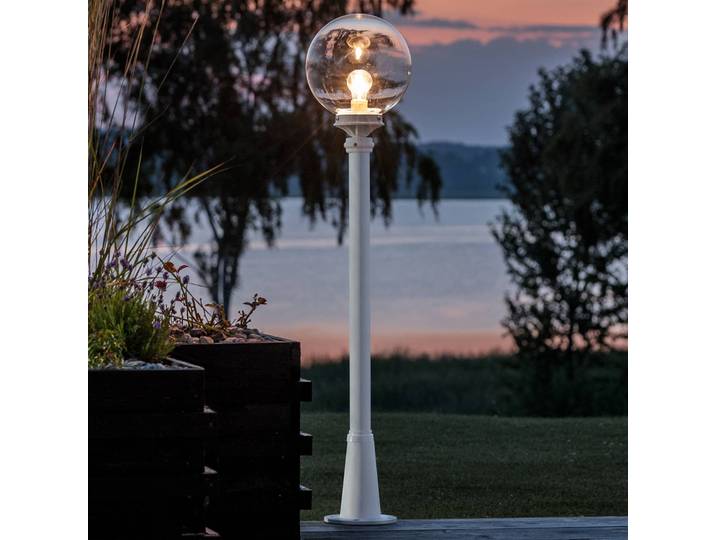 Konstsmide Wegeleuchte Linus, weiß / opal, Aluminium