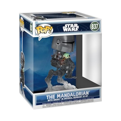 Funko POP! Rides Deluxe Star Wars The Mandalorian en Grogu in Imperial Remnant AT-RT Vinylfiguur