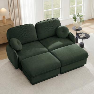 Loedds 73.2-inch 2-Seat U-Shaped Modern Chenille Sectional Sofa with Ottoman and Chaise for Living Room