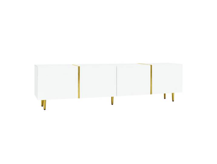 ComfortXL Lowboard De-40208 mit Soft-Close-Scharnieren Weiß, 170x46x35 cm, Wohnzimmer, TV Möbel, Lowboards, Lowboards stehend