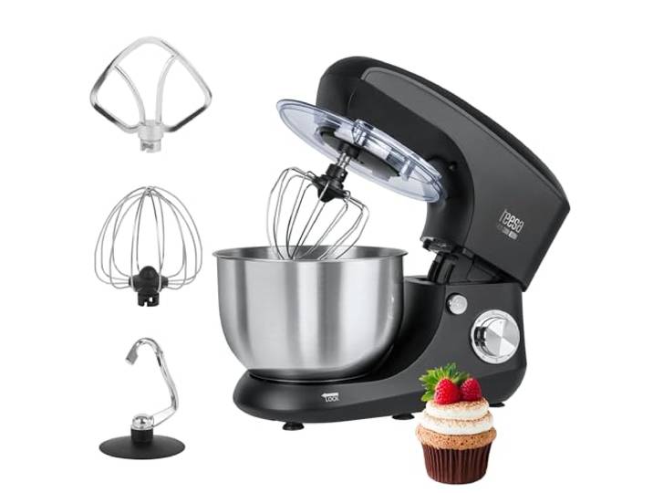 Teesa TSA3545-B EASY COOK SINGLE BLACK Küchenmaschine, Rührgerät, Mixer, 1400, Aluminium, 1 Liter, schwarz