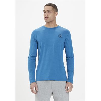 Langarmshirt VIRTUS "JOKERS M L/S", Herren, Gr. L, blau (hellblau), 86% Polyester, 10% Viskose, 4% Elasthan, unifarben, normal, Rundhals, Shirts Langarmshirt, mit innovativer Quick Dry-Technologie
