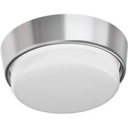 ledscom.de GX53 Lampen-Fassung INEL chrom matt rund 90mm Ø inkl. LED Lampe 6,194W 541lm warmweiß 3-Stufen Dimmen ohne Dimmer