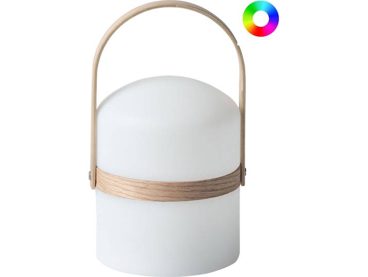BELIANI Outdoor Tischlampe LED Weiß Kunststoff IP54 Wasserfest mit Fernbedienung Moderne Gartenbeleuchtung Außenleuchte Tischleuchte