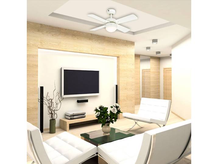 Westinghouse Colosseum Deckenventilator Colosseum, dimmbar, weiß / opal, für Wohn- / Esszimmer, Holz