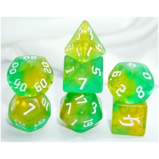 Dice4friends Würfelset Galaxy - Yellow Opalit (7) 290172