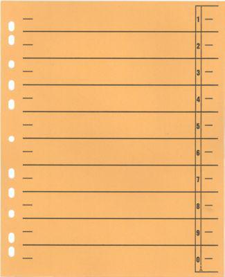Schäfer Shop Select Trennblätter, mit Taben, DIN A4- Format, Linienaufdruck, Universallochung, 100 Stück, gelb