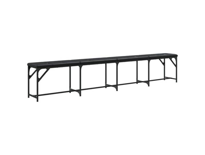 vidaXL Essbank Essbank Schwarz 248x32x45 cm Stahl und Kunstleder