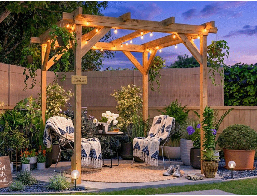 Dunster House Wooden Pergola Garden Plants Frame Utopia 2m x 2m (6' 6" x 6' 6") 210cm H X 196cm W X 196cm D