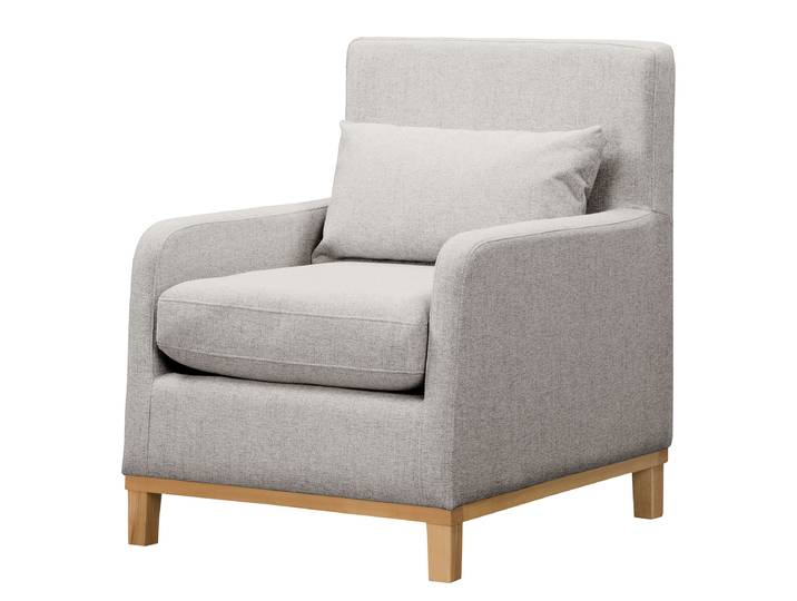 Sessel Grau Flachgewebe Nea Eiche Hell 70 x 84 x 88cm