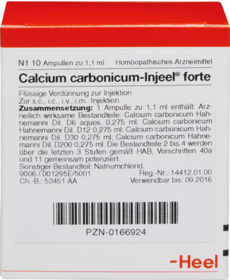 Biologische Heilmittel Heel GmbH CALCIUM CARBONICUM INJEEL forte Ampullen 10 St 00166924