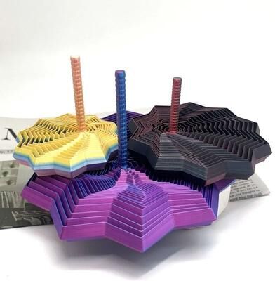 Inspired Living Expanded Sensory Fidget Star 3D Spiral Spinner Desk Toy green 6.89 6.57 3.15 In