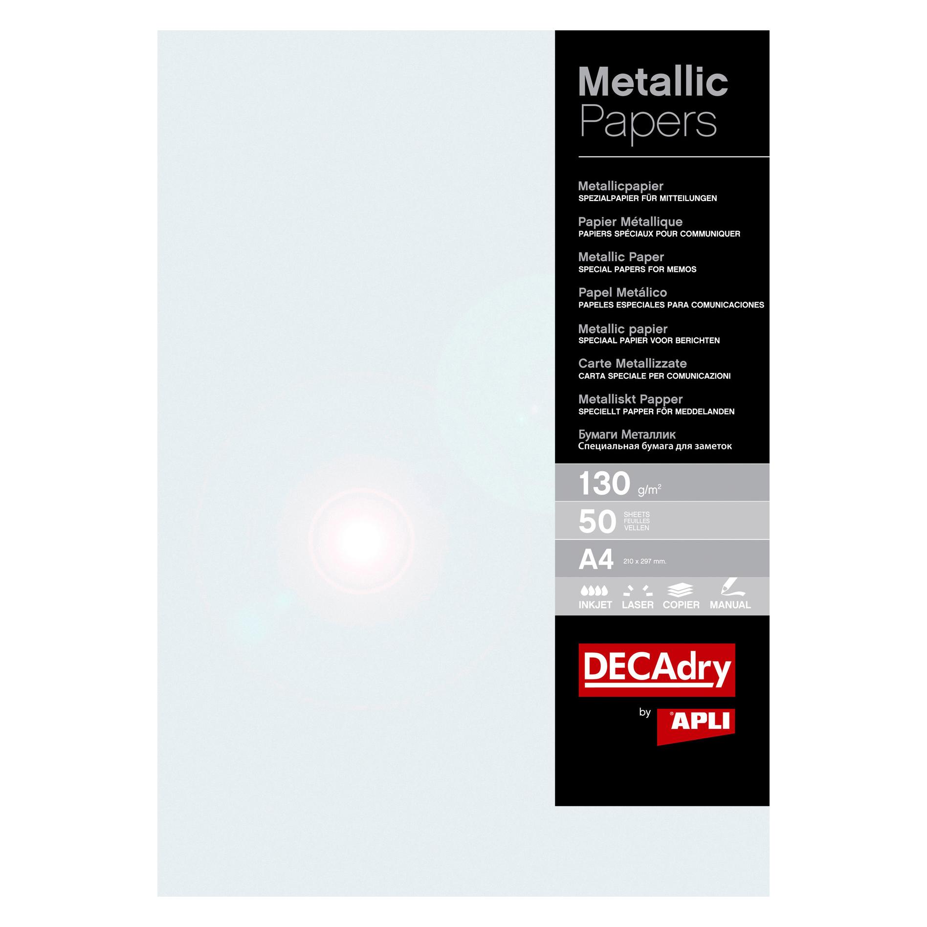 Apli Metallic-Papier Perlmutt 130 g 50 Stück (PMA4073)