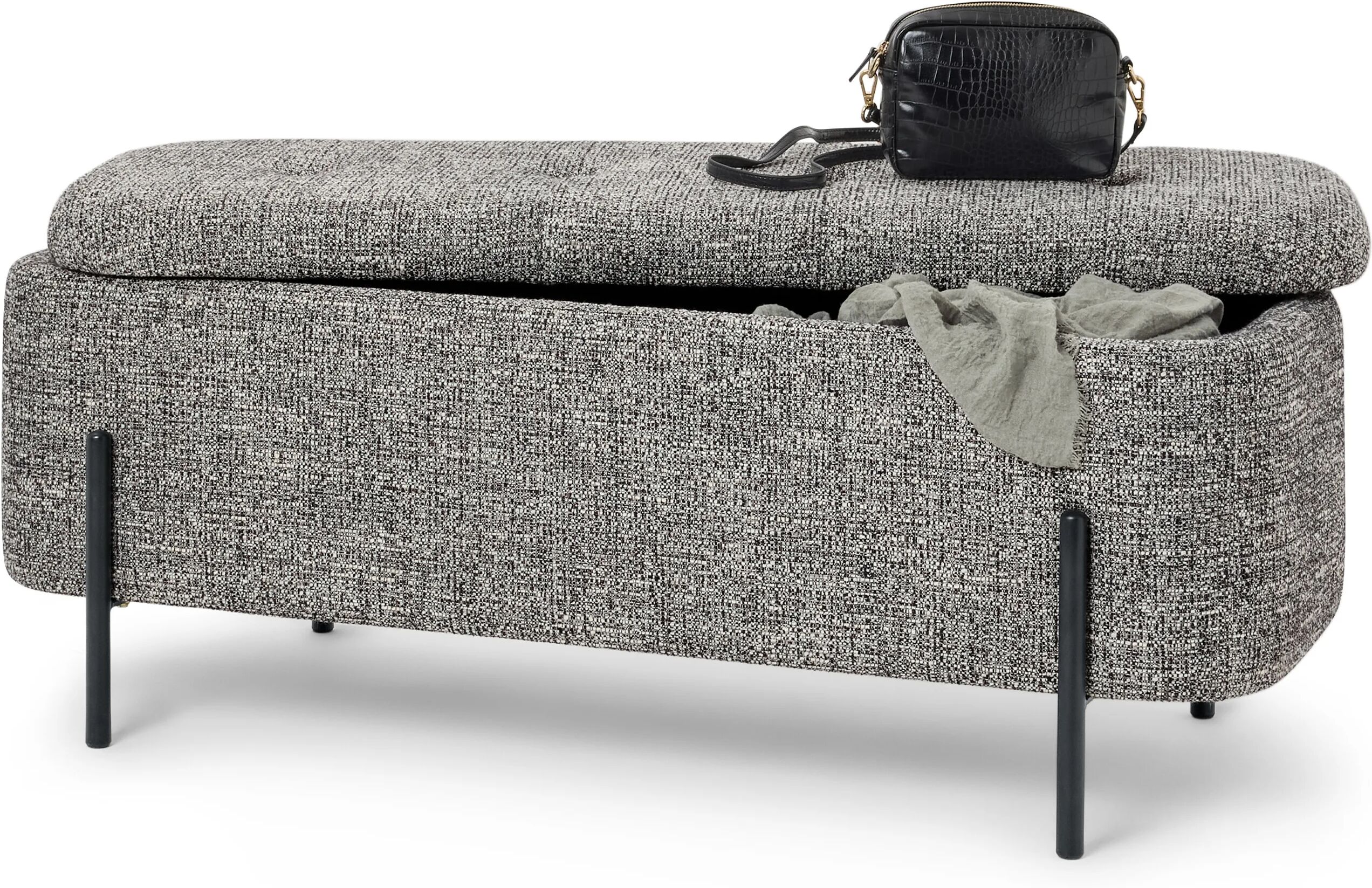 Tchibo - Bank mit Truhe - 110x45x45cm - schwarz -