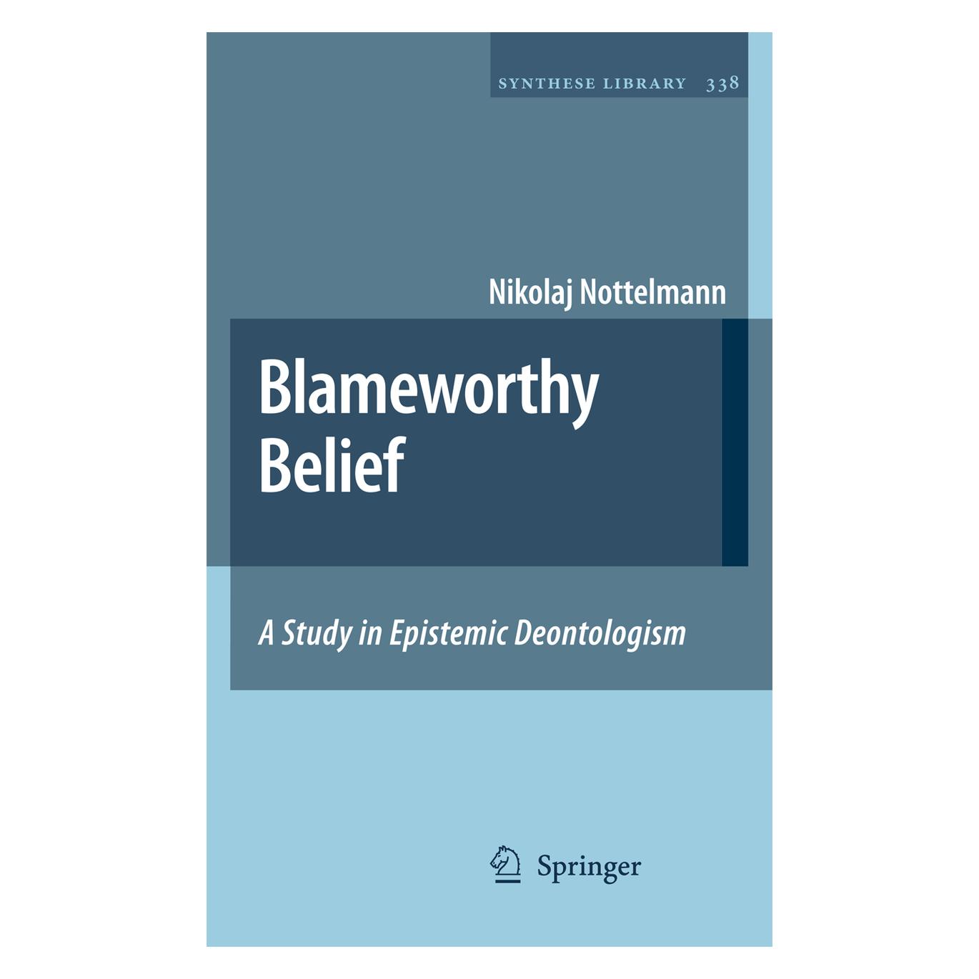 Springer Blameworthy Belief (Englisch, Softcover, Nikolaj Nottelmann) (55378437)