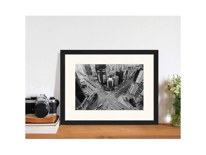 Bild South Korea Rahmen: Massivholz Buche, lackiert Abdeckung: Plexiglas Schwarz 43 x 33cm