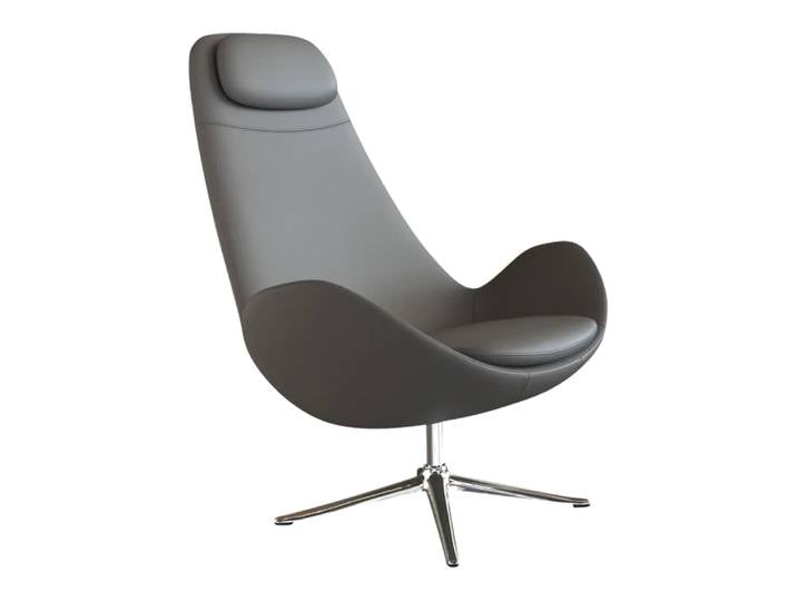 Sessel Ghost High, Flexlux, kat. , lecce slate grey, Leder