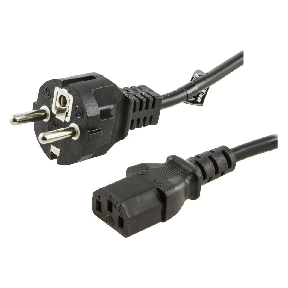 Deltaco DEL-109M-50 - 0,5 m - CEE7/7 - IEC C13 - 250 V - Schwarz (0.50 m) (DEL-109M-50)
