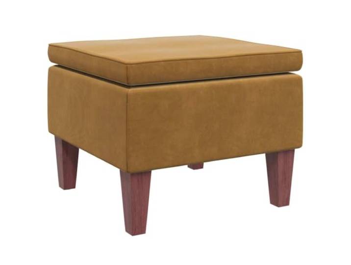 RJPLMFV Fußhocker, Velours, Braun, mit Holzfüßen Weiche Polsterung, Holzbeine, kompakte Größe, maximal 110 kg pro Sitz