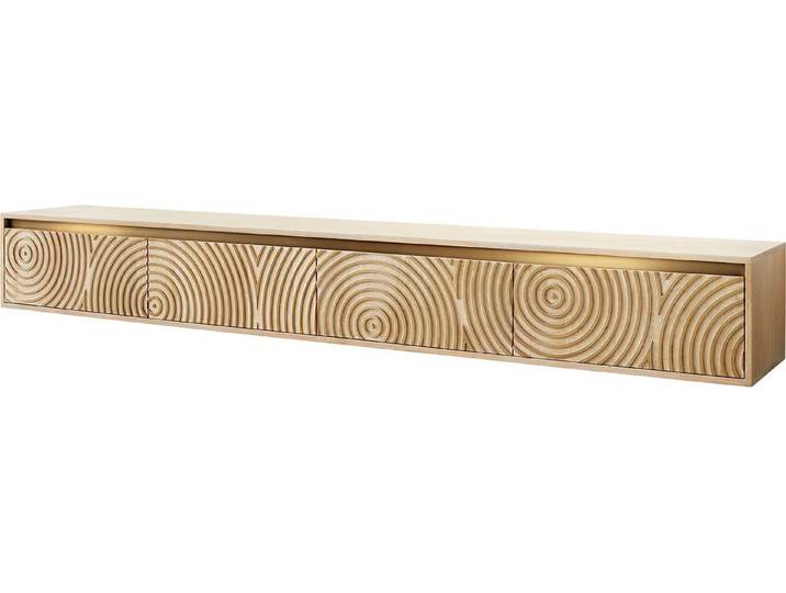 DELIFE Lowboard Budaya, Mango Natur 220 cm 4 Türen schwebend Lowboard